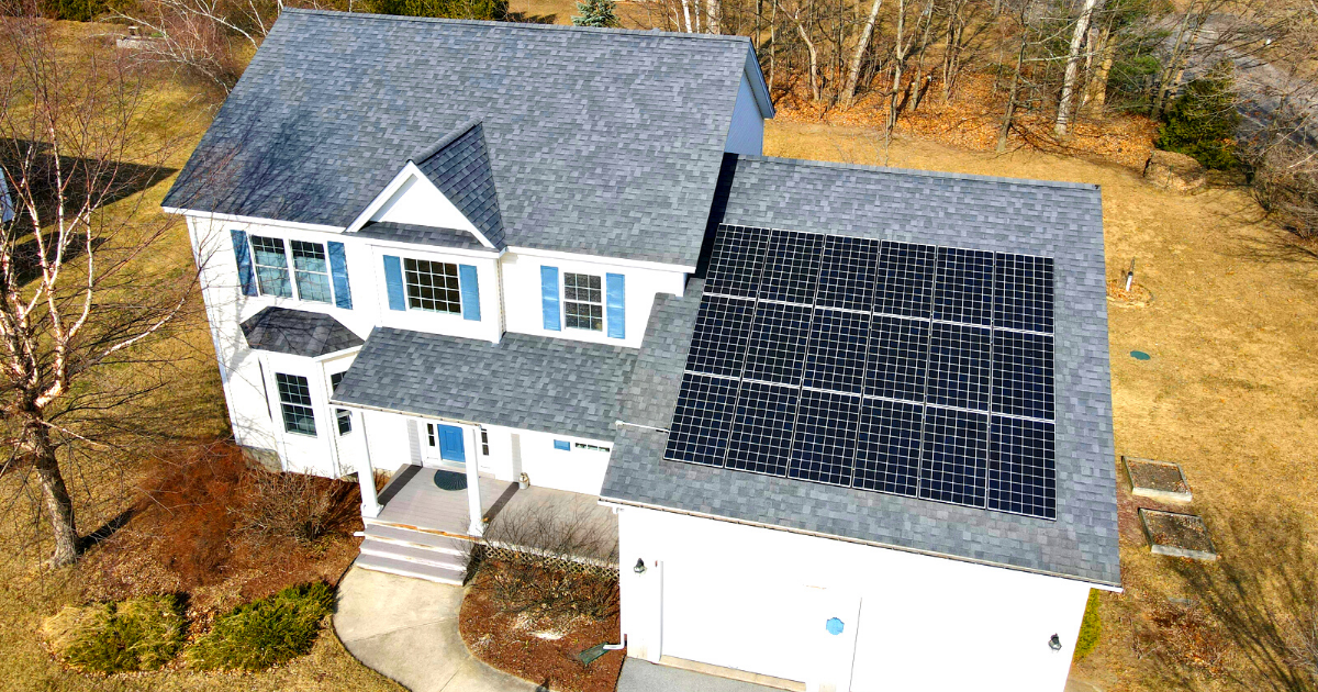 LG solar panels installed by Green Mountain Solar in Vermont on a roof