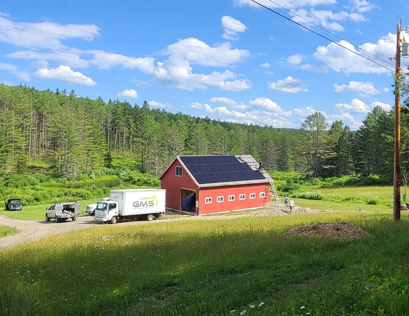 solar panels on barn in vermont installed by green mountain solar